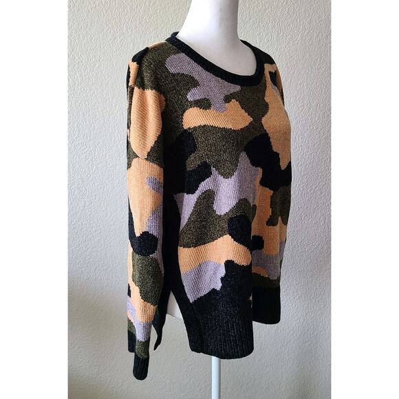 Lisa Todd Women's Camo Round Neck Sweater Size Large Chenille Soft Comfy NEW NWT - Picture 13 of 14